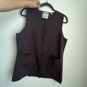 Scotch & Soda Dark Brown Sleeveless Button-Down Vest
